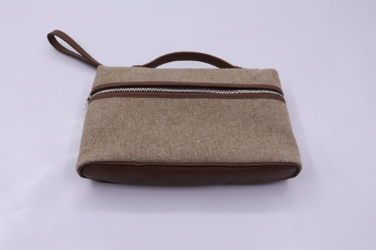 The L 29 Clutch in Light Brown Wool- PREORDERS ONLY!!!