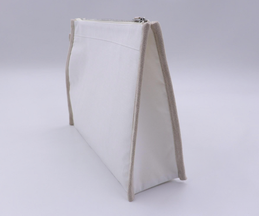 Custom Linen Zipper Clutch – Optional Monogram