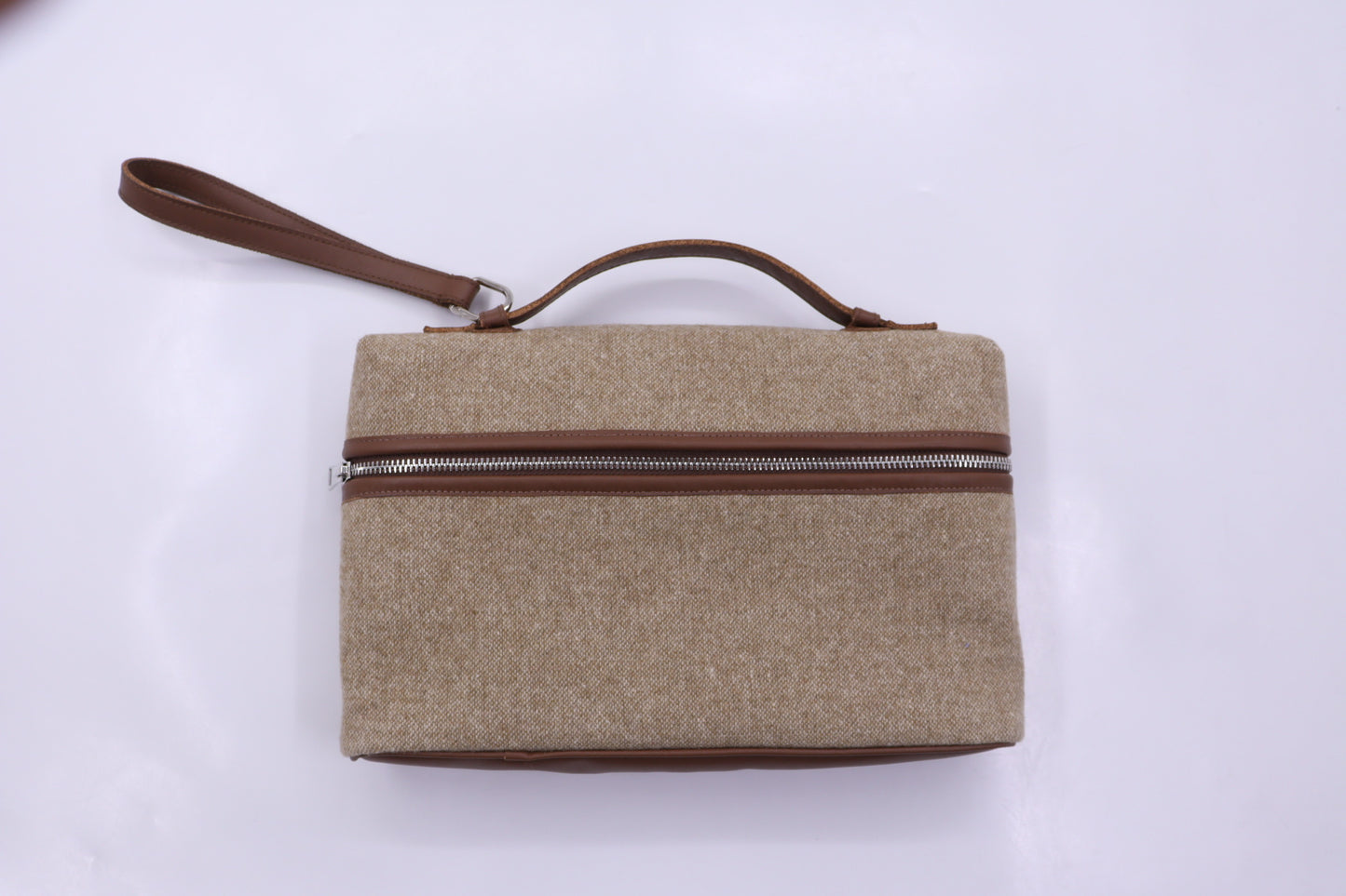 The L 29 Clutch in Light Brown Wool- PREORDERS ONLY!!!