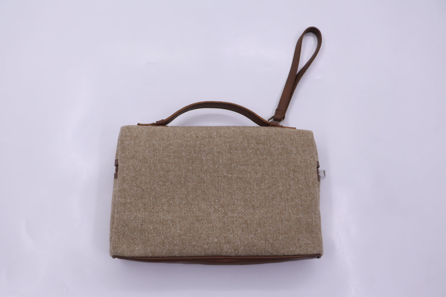 The L 29 Clutch in Light Brown Wool- PREORDERS ONLY!!!