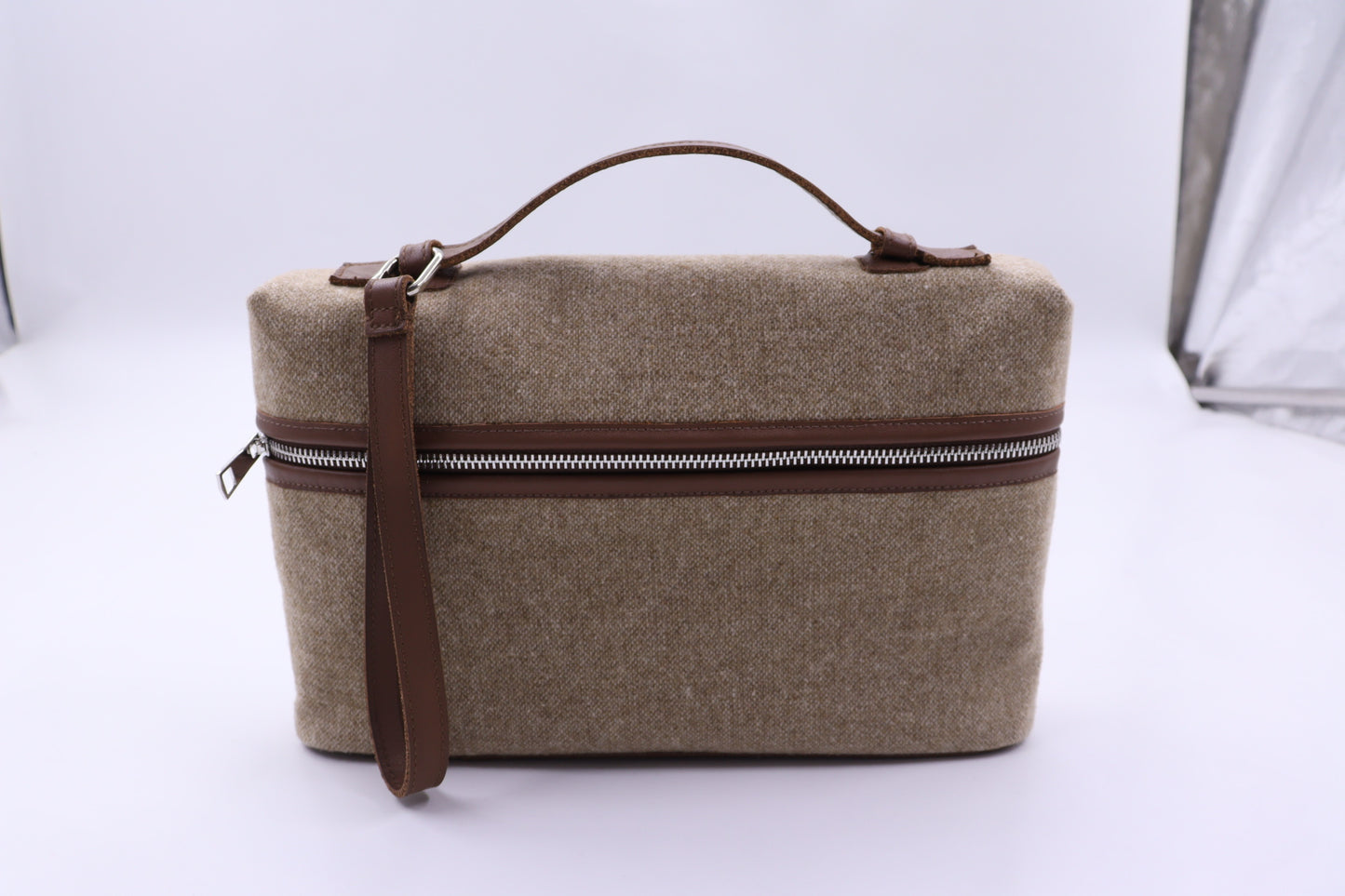 The L 29 Clutch in Light Brown Wool- PREORDERS ONLY!!!