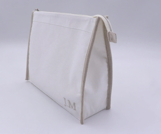 Custom Linen Zipper Clutch – Optional Monogram