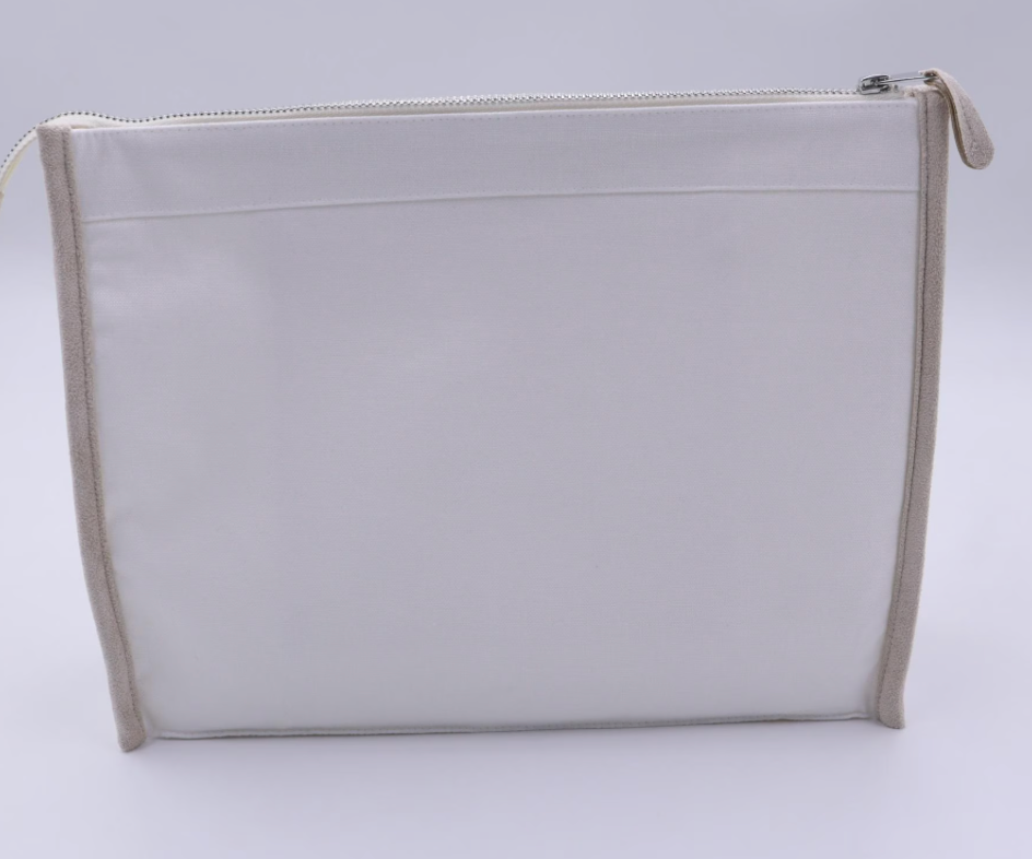 Custom Linen Zipper Clutch – Optional Monogram