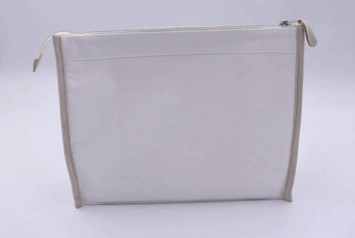 Custom Linen Zipper Clutch – Optional Monogram